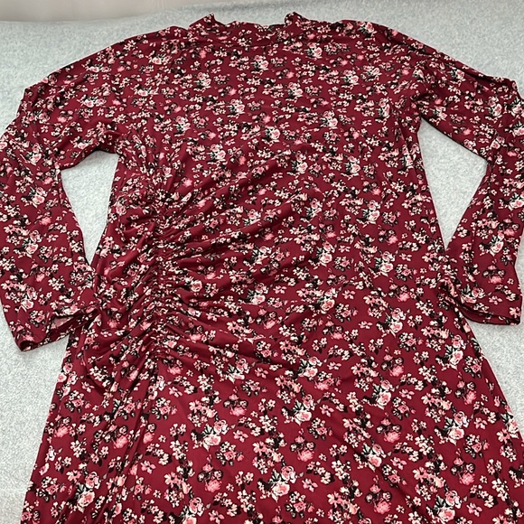 Dual Nature Midi Floral Dress XL Stretchy Mock Maternity Comfortable Fitted - Picture 10 of 13